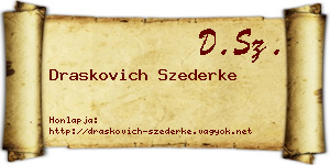 Draskovich Szederke névjegykártya
